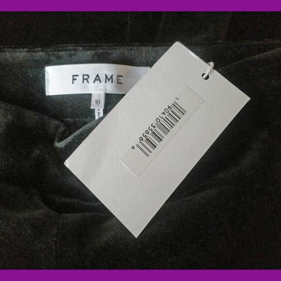 FRAME NEW Old Money Velvet Cropped Slit Flare Leg Pant 10 - Picture 5 of 12